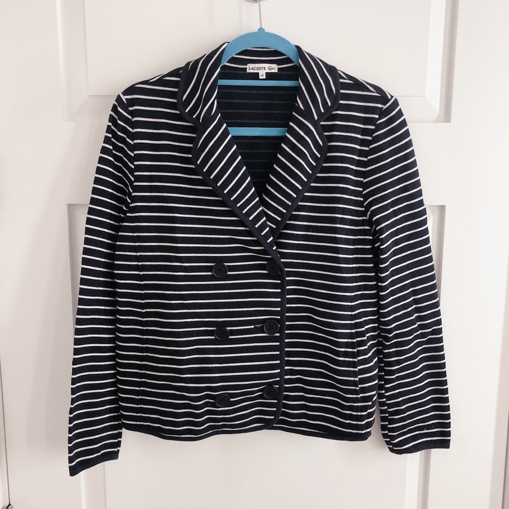 Lacoste Navy Striped Blazer